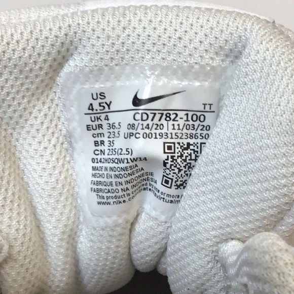 NIKE AIR WHITE UPPER  SNEAKERS SZ 4.5Y - Picture 4 of 12